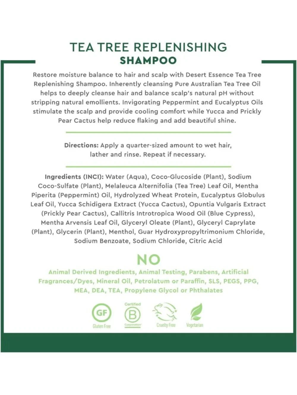 Tea Tree Shampoo for Oily Hair, Replenishing Formula, 12.9 Fl Oz - Natural